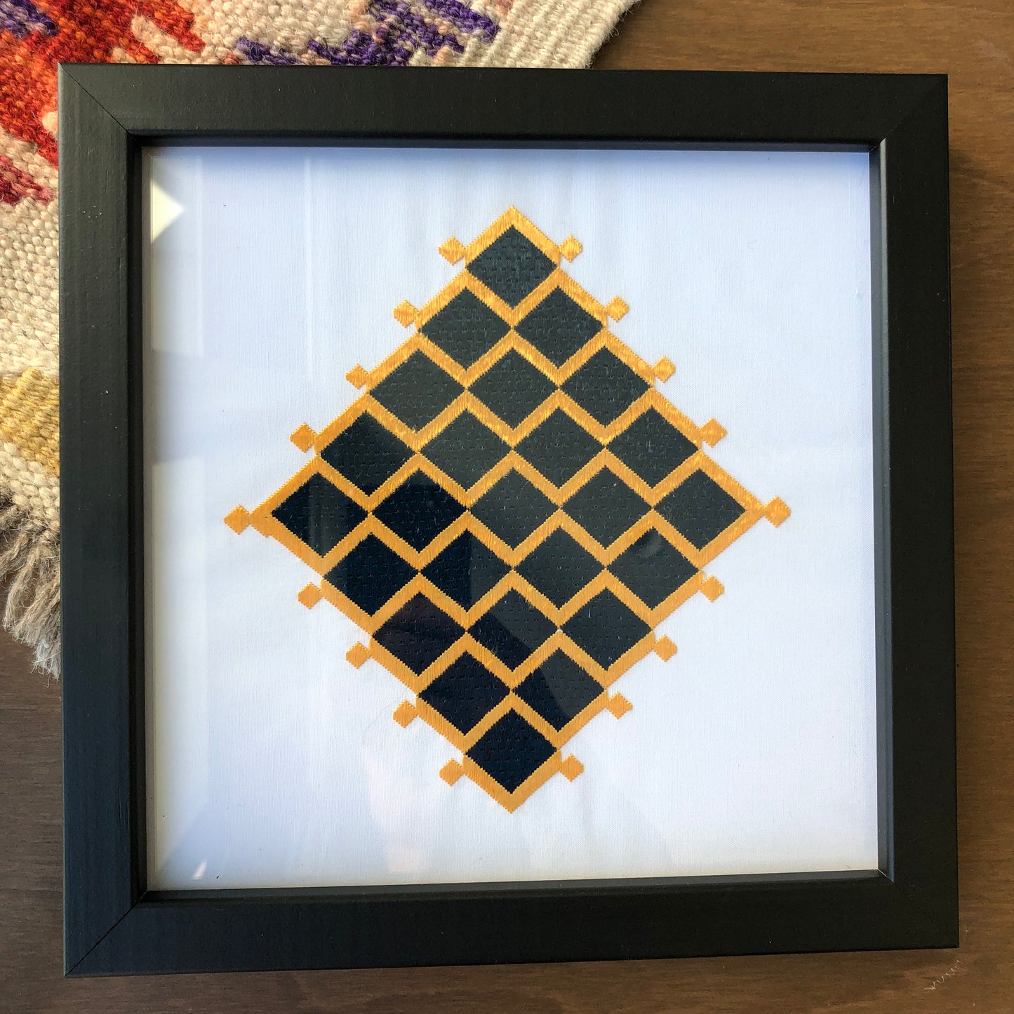 Framed Afghan Embroidery Artwork -24