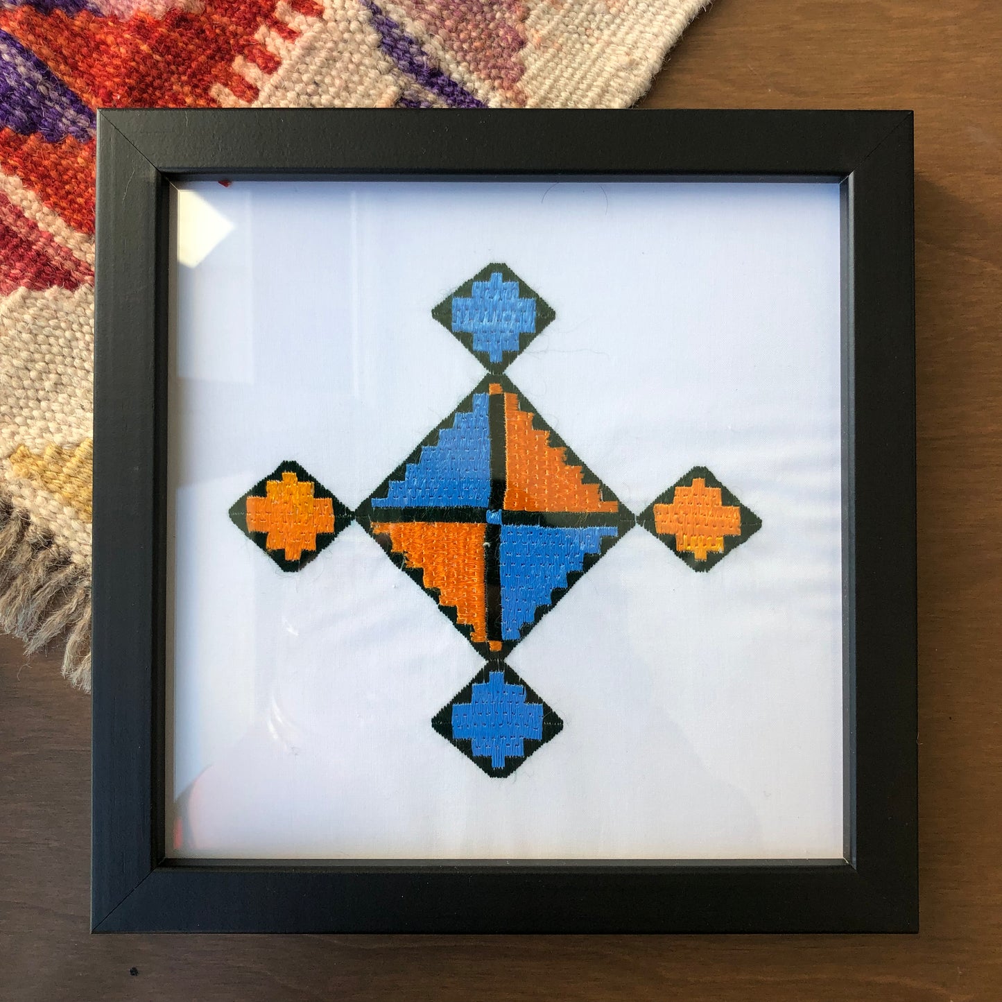Framed Afghan Embroidery Artwork - 23