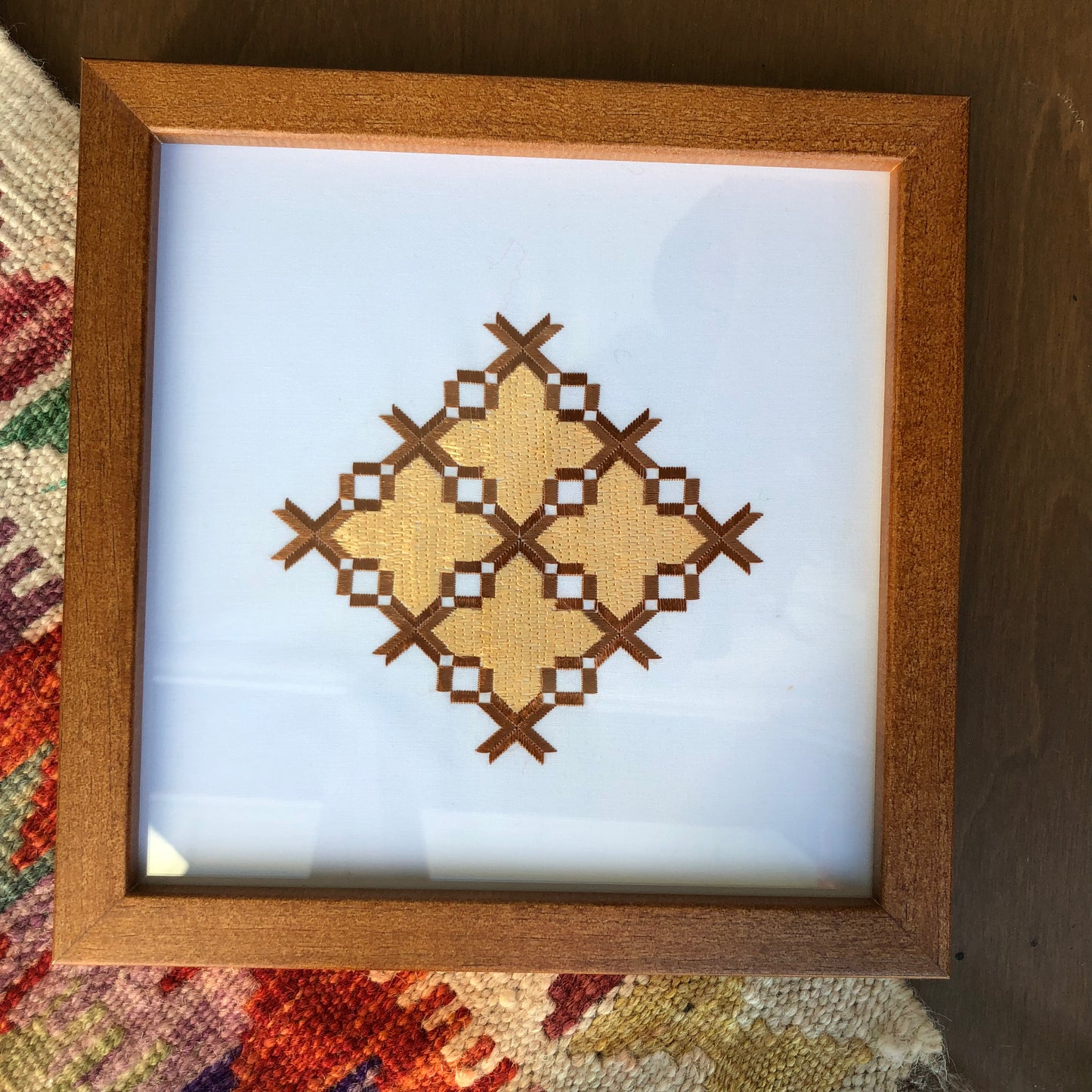 Framed Afghan Embroidery Artwork -18