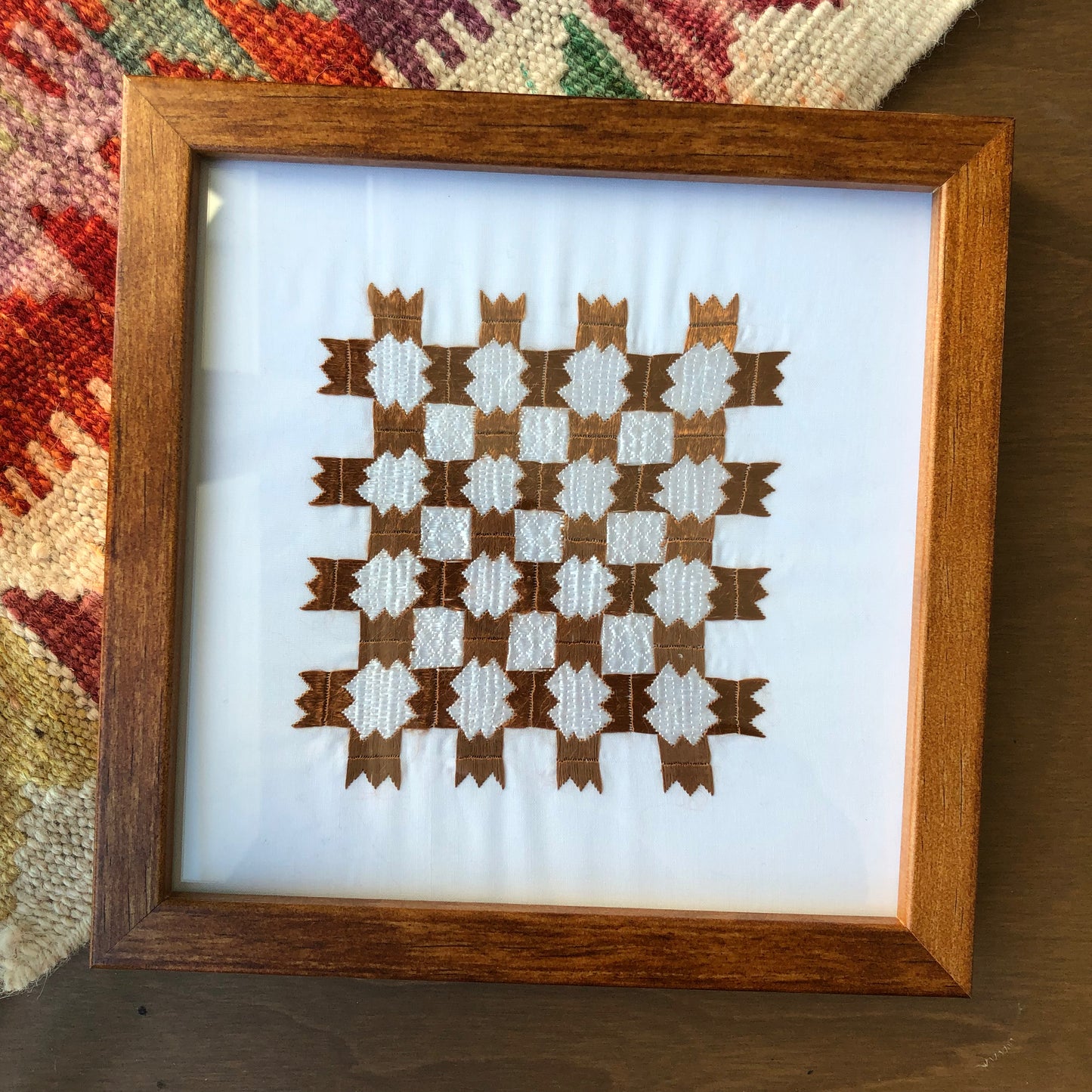 Framed Afghan Embroidery Artwork - 13