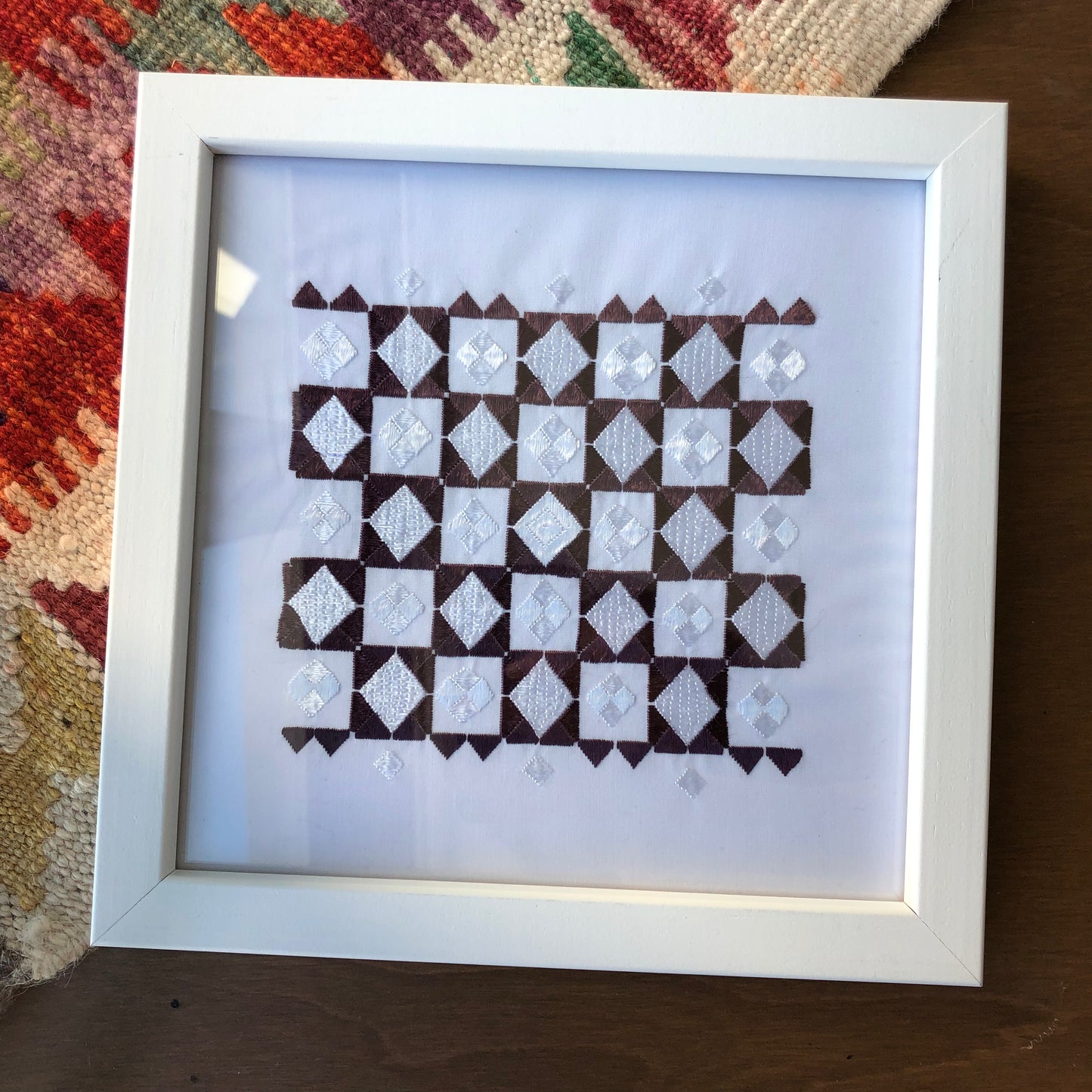 Framed Afghan Embroidery Artwork - 8