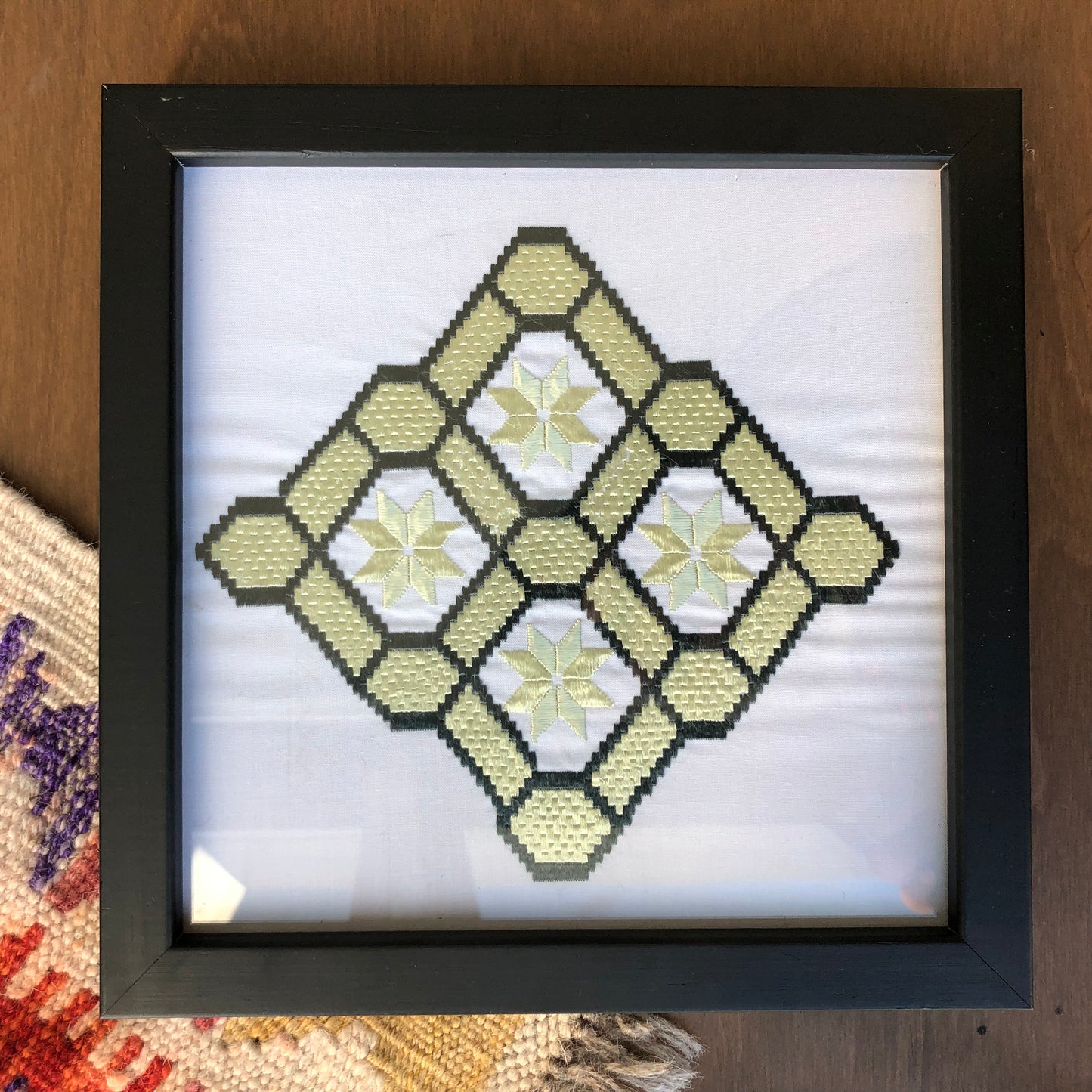 Framed Afghan Embroidery Artwork -2