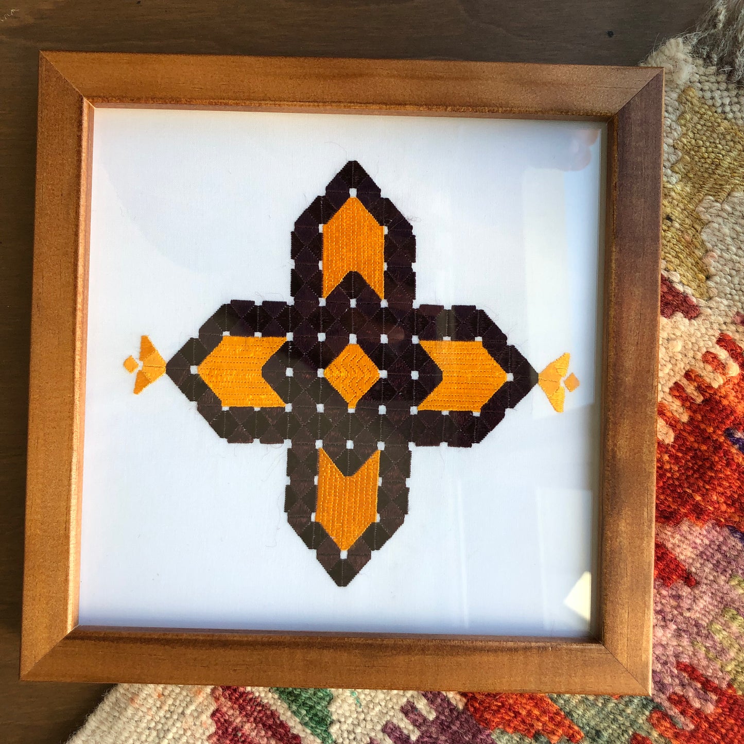 Framed Afghan Embroidery Artwork -17
