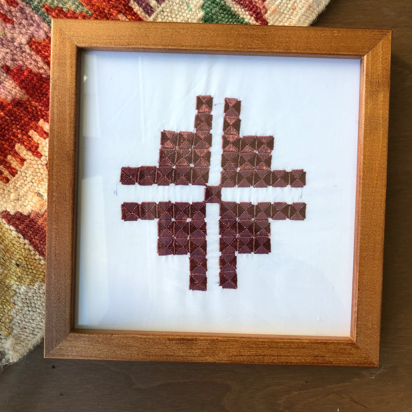 Framed Afghan Embroidery Artwork -16