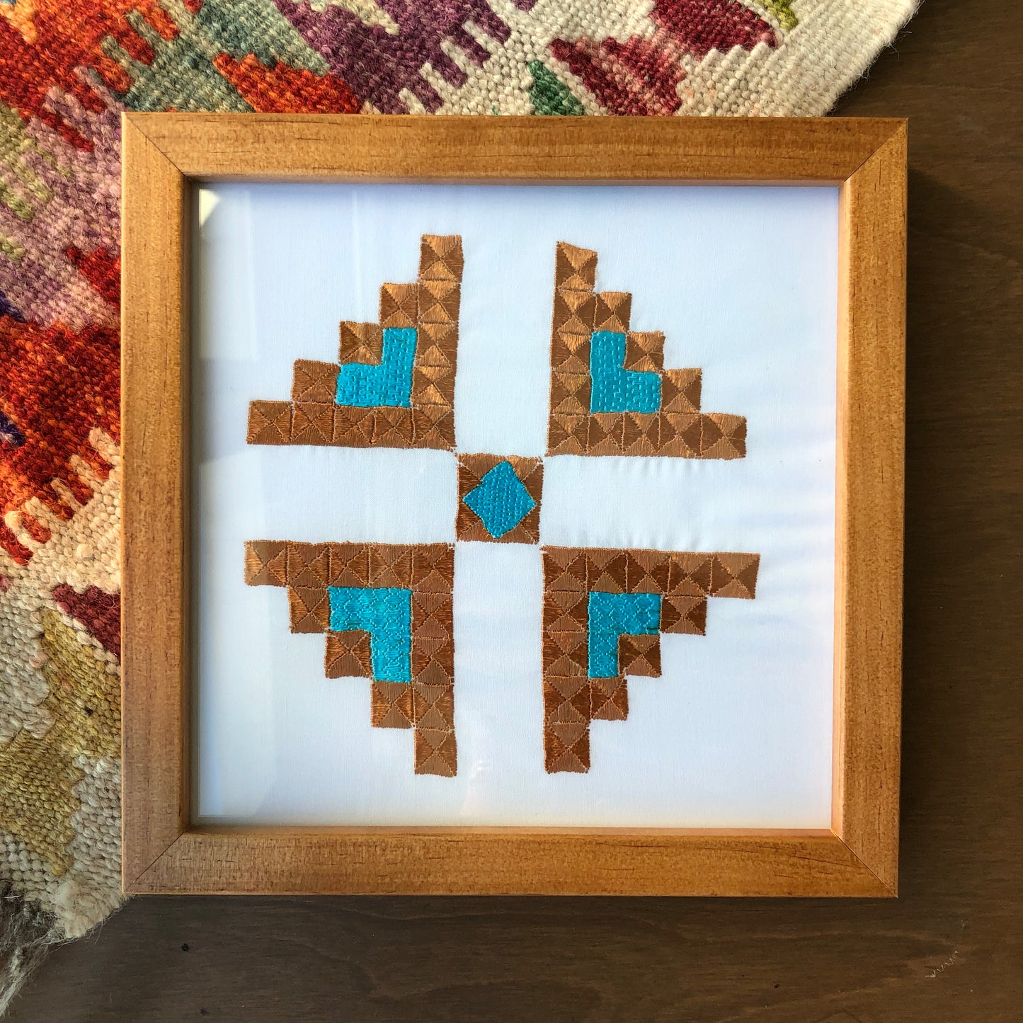 Framed Afghan Embroidery Artwork -15