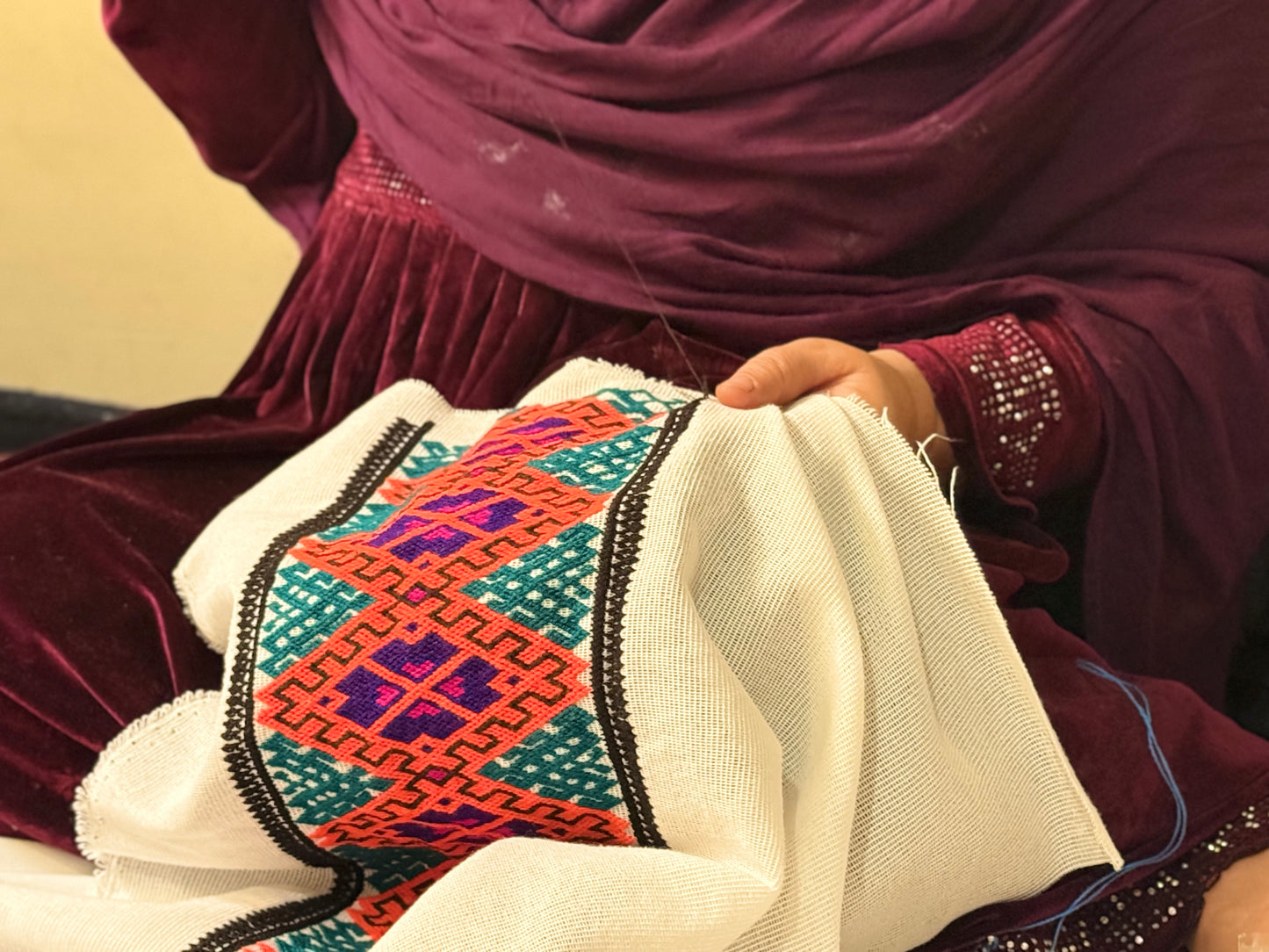Handmade Afghan cushion cover