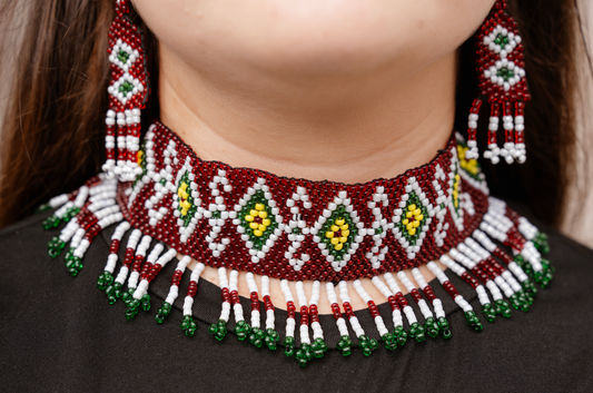 Hoori Handmade Floral Choker & Earrings Set (2-Piece)