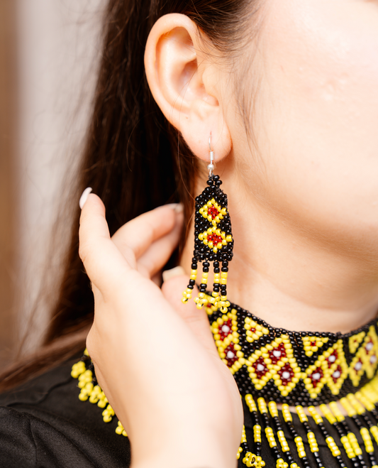 Hoori Handmade Floral Beaded Earrings