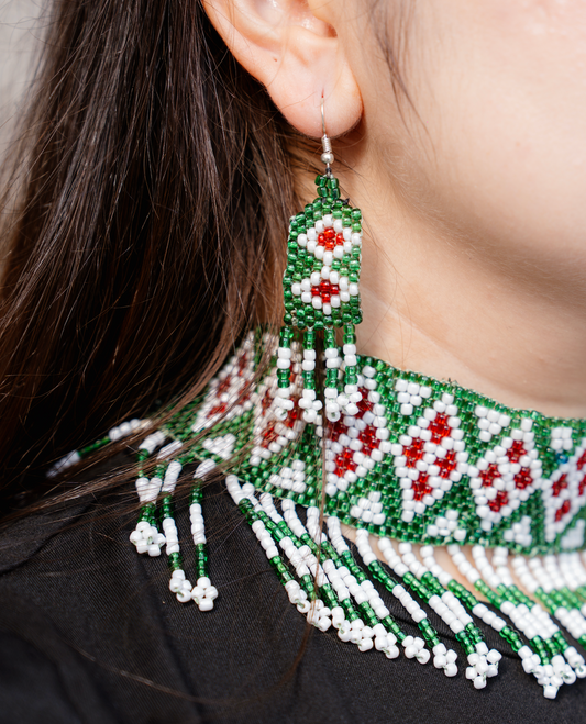 Hoori Handmade Floral Beaded Earrings