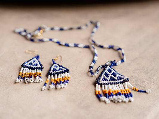 Hoori Handmade Beaded Necklace and Earrings Set ( 2-Piece)
